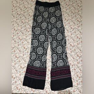 Love Couture Wide-Leg Printed Pants - Size Small - Boho Chic